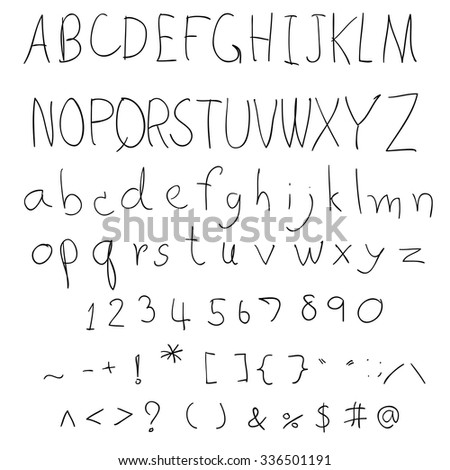Worksheet Abcd In Handwriting alphabet number handwriting vector stock 371247544 font handwriting
