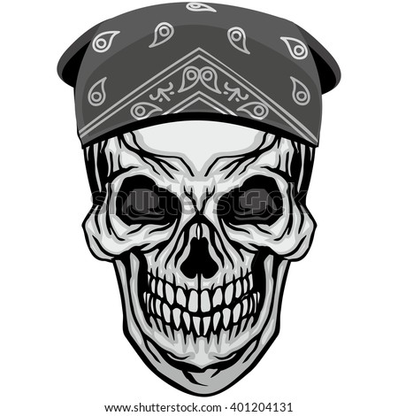 Skull Bandanna Cap Stock Vector 70913080 - Shutterstock