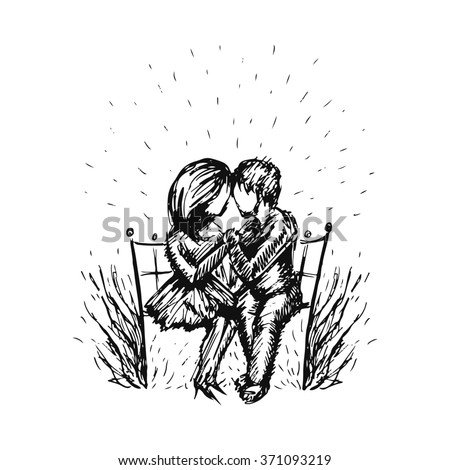https://thumb7.shutterstock.com/display_pic_with_logo/3177719/371093219/stock-photo-graphic-sketch-of-romantic-happy-young-couple-in-love-sitting-on-bench-isolated-on-white-stylish-371093219.jpg