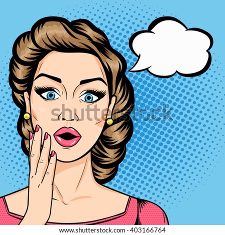 Vector Woman Shocked Face Open Mouth Stock Vector (Royalty Free ...