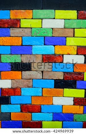 Rainbow Colourful Brick Wall Background Stock Photo 83239696 - Shutterstock