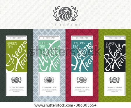 Vector Set Templates Packaging Tea Logo Stock Vector 386303554 Shutterstock Packaging Label Design Template