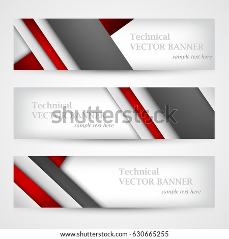 Set of banners with lines paper. Business design template. EPS 10