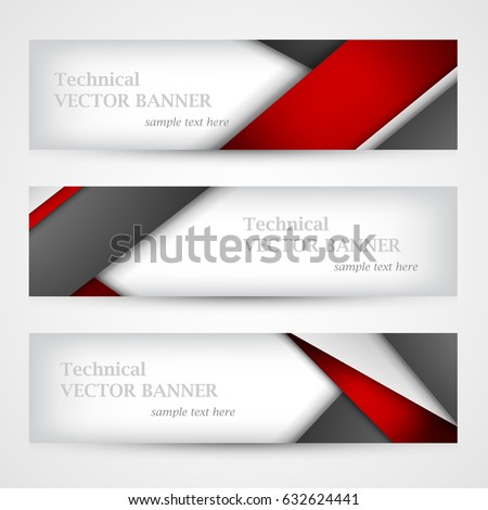Set of banners with lines paper. Business design template. EPS 10