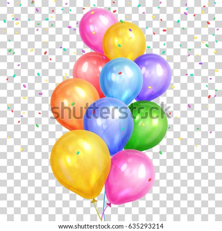 Bunch Colorful Helium Balloons Isolated On 스톡 벡터 635293214 - Shutterstock