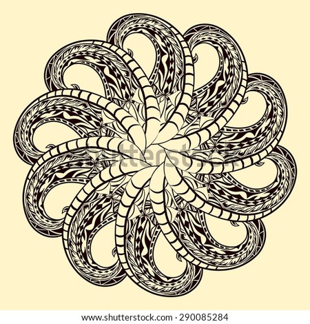 Download Ornament Card Mandala Octopus Vintage Decorative Stock ...