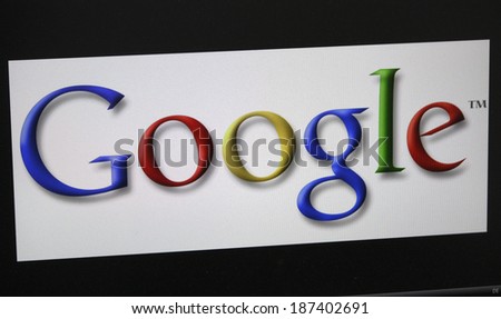 CIRCA MARCH 2014 - BERLIN: the logo of the brand "Google", Berlin.