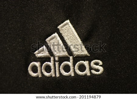 CIRCA MAY 2014 - BERLIN: the logo of the brand "Adidas".