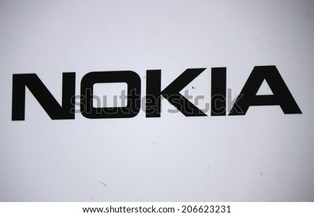 CIRCA JUNE 2014 - BERLIN: the logo of the brand "Nokia".