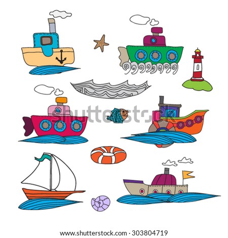 Water Vehicle Border Set Vector Stock Vector 39583972 - Shutterstock