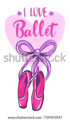 Love Ballet Girlish Poster Heart Ballet Stock Vector 739493947 ...