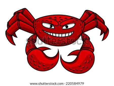 Cartoon Red Crab Character Angry Emotions Stock Vector 219116956 ...