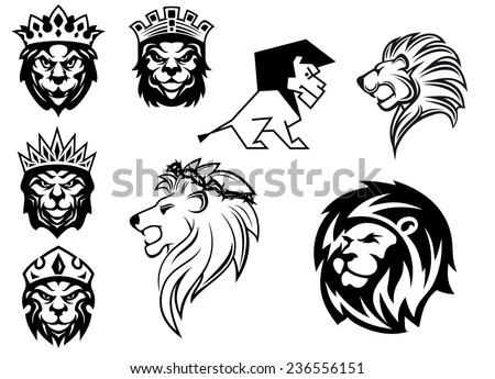 Lion head silhouette Stock Photos, Images, & Pictures | Shutterstock