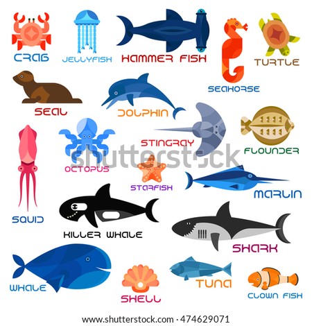 Set Seashells Star Underwater Design Such Stock Vector 94916866 ...