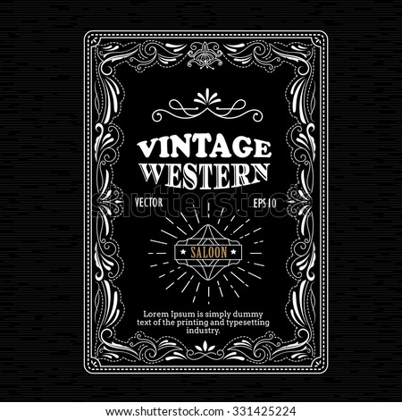 Download Vintage Frame Border Western Label Hand Stock Vector ...