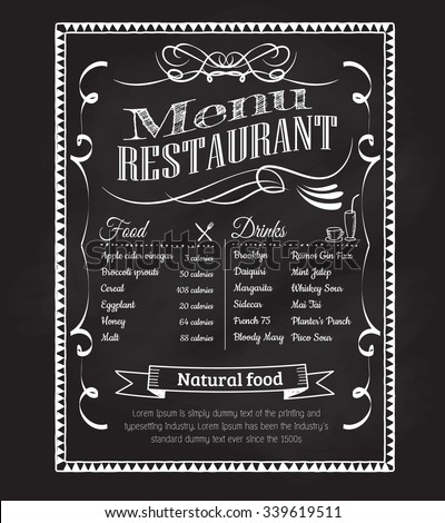 hand drawn restaurant menu blackboard vintage stock photo photo blackboard flyer