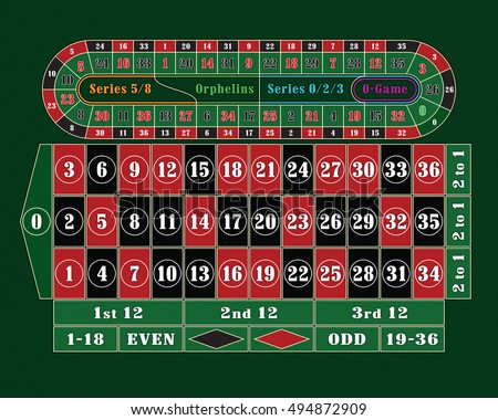 Roulette table felt layout