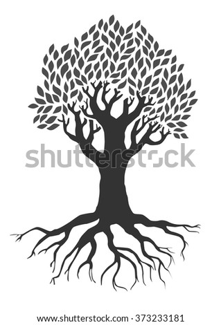 Tree Silhouette Roots Stock Vector 38425831 - Shutterstock