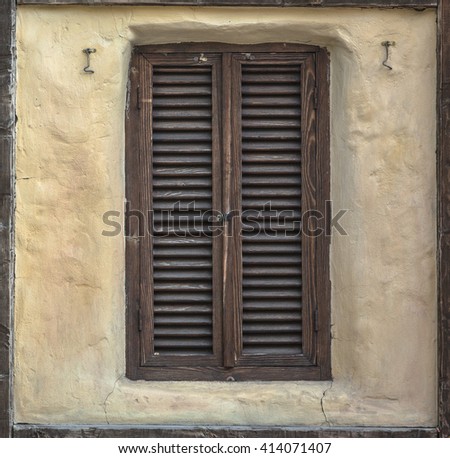 Rustic Window Closed Wooden Exterior Shutters Stock Photo (Royalty ... Rustic Window Closed Wooden Exterior Shutters Stock Photo (Royalty ...
