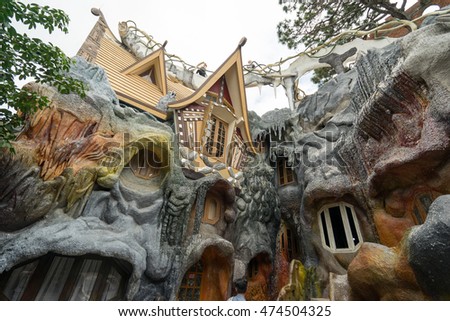 NHA TRANG, VIETNAM - JUNE 23, 2016: Unusual fairy tale's house in an amusement park in Vietnam