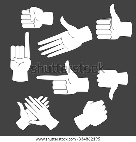 Set Different Hands Showing Thumb Down Stock Vector 562758370