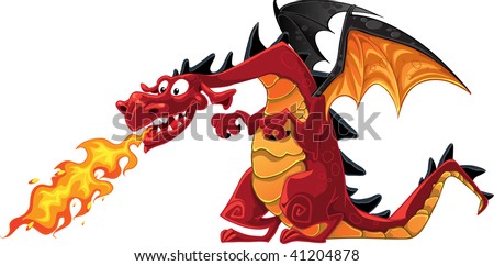 Vector Fabulous Magical Red Teeth Firespitting Stock Vector 41204878 ...