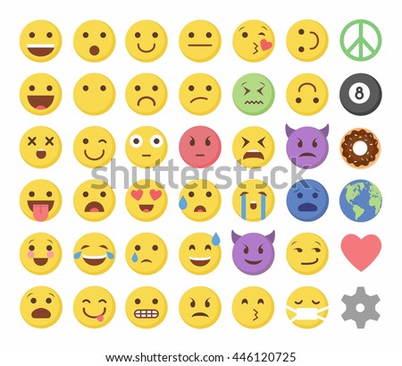 Emoticon Stock Images Royalty Free Vectors Shutterstock Emoji Set Icon