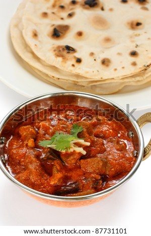 mutton rogan josh, mutton curry, indian cuisine - stock photo
