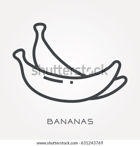 Line icon bananas