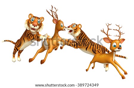 African Antelope Cartoon Drawing Standing Running Stock 