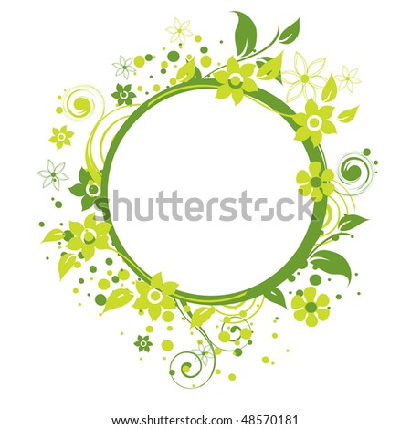 Stylized Wreath Flowers Butterfly Round Floral Stock Vector 254854168 ...