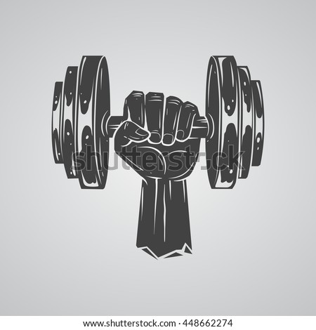 Hand Holding Dumbbell Stock Vector 448662274 - Shutterstock