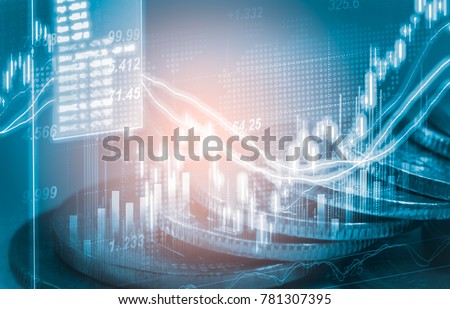 Stock market or forex trading graph and candlestick chart suitable for financial investment concept. Economy trends background for business idea and all art work design. Abstract finance background.