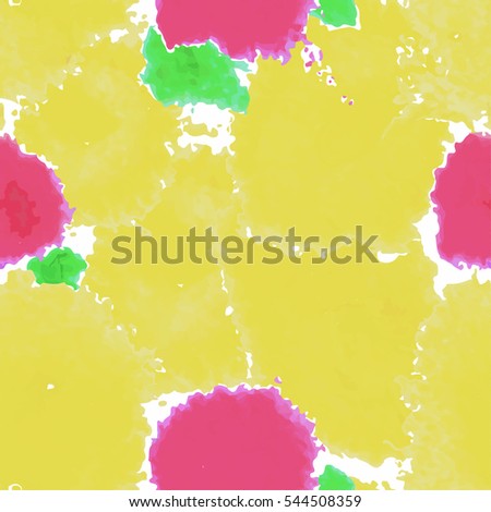 Yellow texture. Vector murble background. Watercolor hand drawn marbling illustration, aqua print. Bright colorfull stains. Cover design, trendy graphic, artistic effect. Abstract painting template.