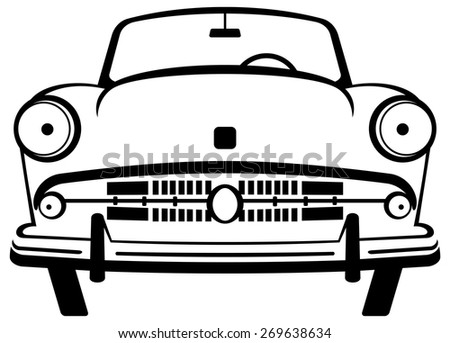 Outline Image Old Car Stock Vector 269638634 - Shutterstock