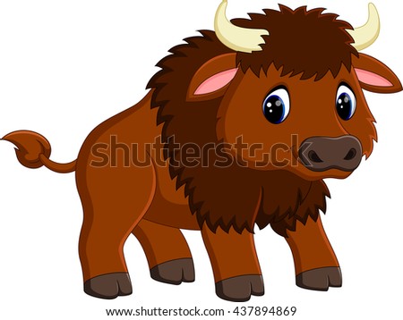 Cute Bison Cartoon Stock Illustration 143610388 - Shutterstock