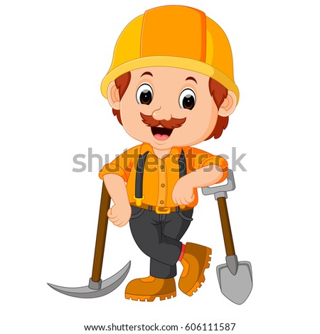 Vector Illustration Cute Miners Cartoon Stock Vector 606111587 ...