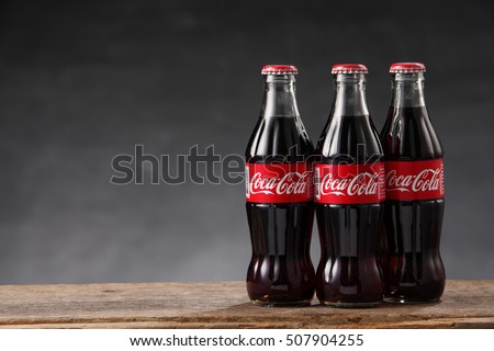 Kuala Lumpur, Malaysia 21th Oct 2016,coca cola can drink on the gray background