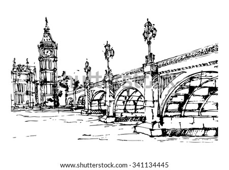 london pen sketch & Free Royalty Sketch Images, Stock Images Bridge Vectors