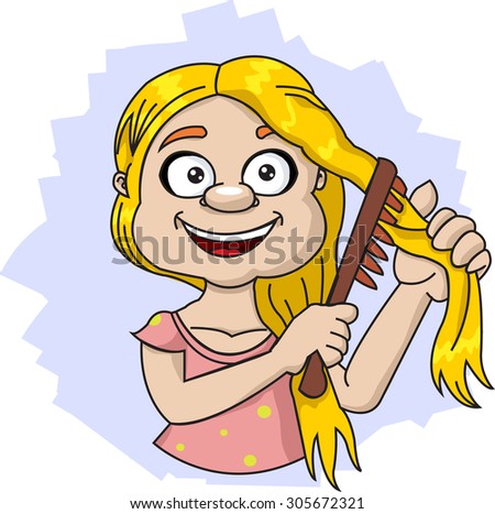 Child Combing Hair Stock Vectors & Vector Clip Art | Shutterstock