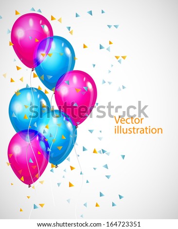 Vector background with multicolored balloons
