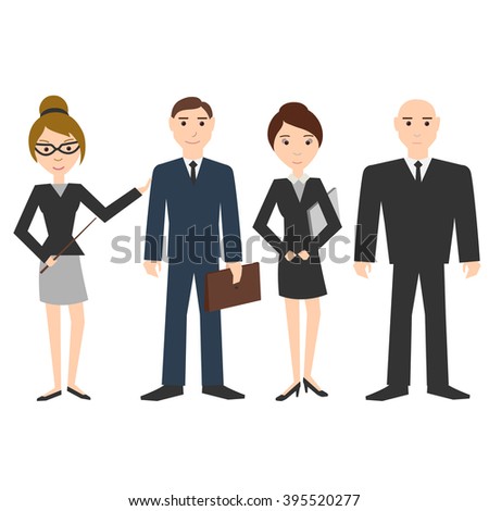 Businessmen Men Women Business Suits Flat Stock Vector 395520277 ...