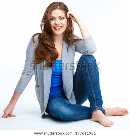 Woman Sitting Isolated Stock Photos, Images, & Pictures | Shutterstock