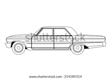 Old Car Sketch Vector Illustration Image Stock Vector 314589314