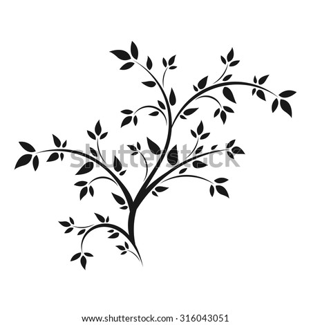 Tree Branches Silhouette Isolated Over White Stock Vector 97668254 ...