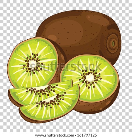 Kiwi vector isolated on transparent background