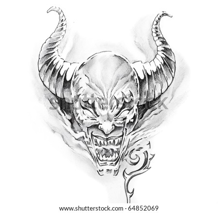 Tattoo Art Sketch Devil Stock Illustration 64852069 - Shutterstock