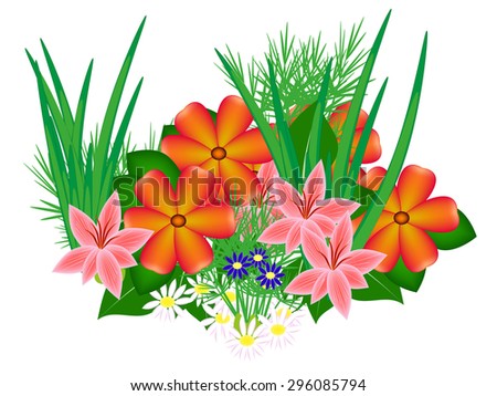 Flower Bed Flowers Stock Vector 296085794 - Shutterstock
