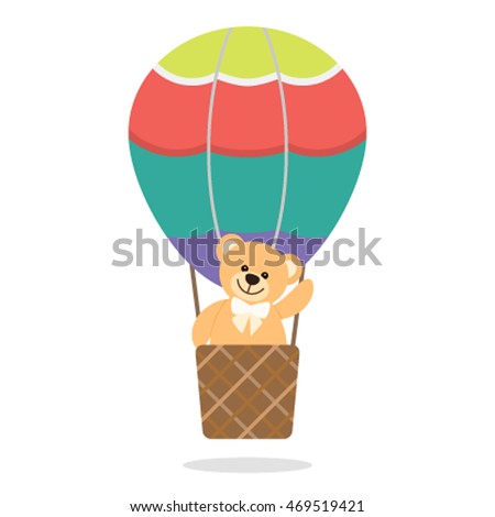 teddy in hot air balloon