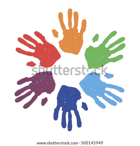 colorful hand prints kids hand prints preschool primary school design element vector - Prints For Kids colorful hand prints kids hand prints preschool primary school design element vector - Prints For Kids